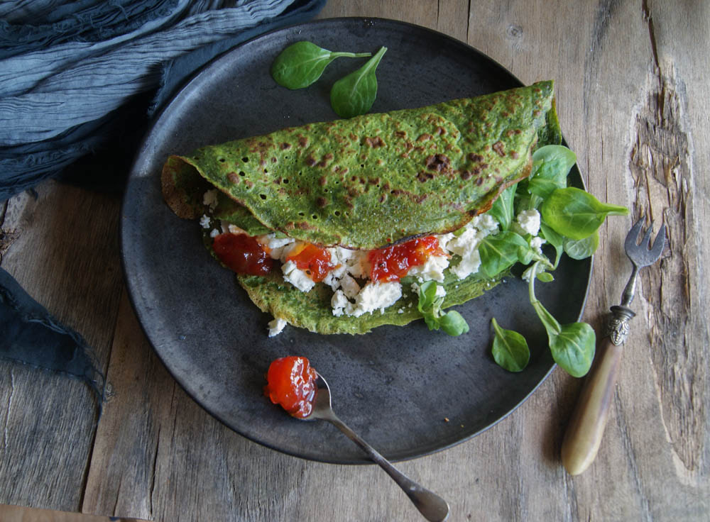 Crepes de espinaca